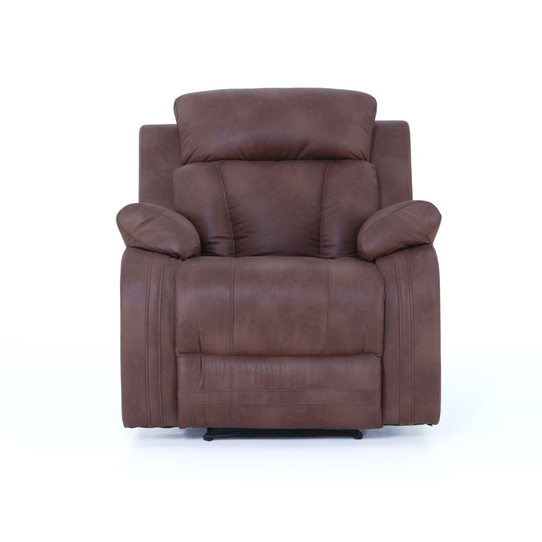 Carrera Suede Leatherite Recliner Sofa In Cinnamon Brown Colour