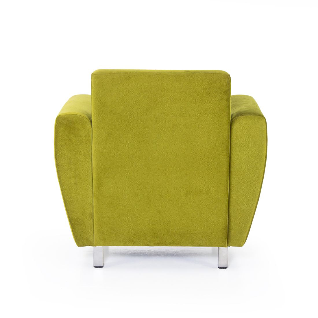 Albeta Cotton Velvet Chair With Arm in Green Colour