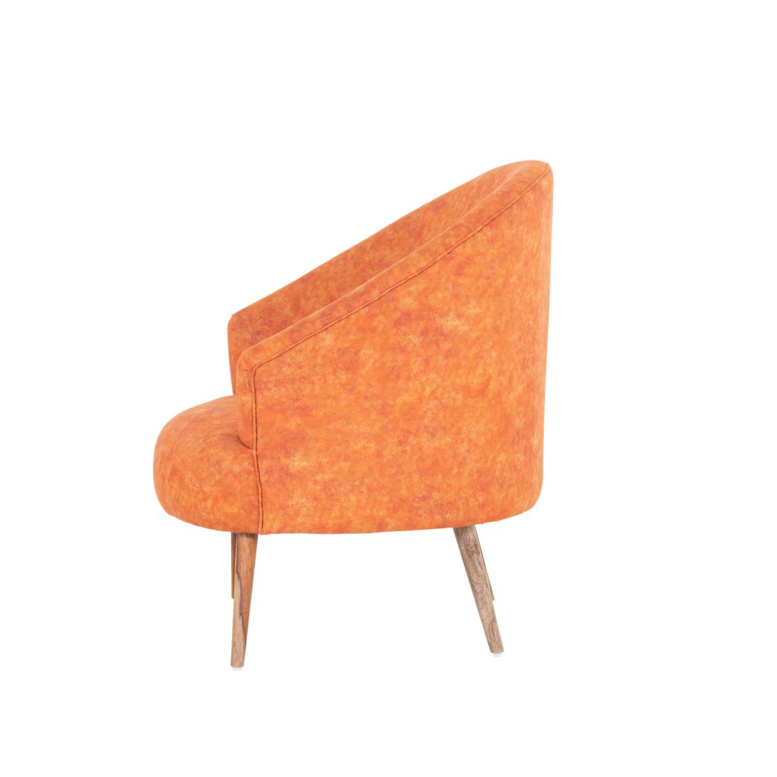 Bonica Suede Chair With Arm in Orange Colour (Set Of 2)