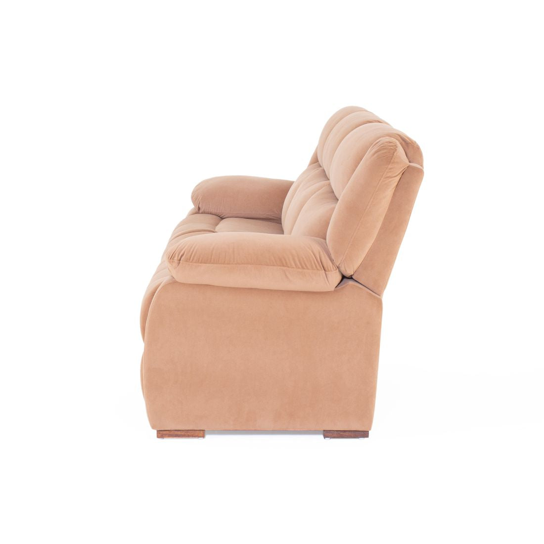 Costa Recliner 3-Seater Velvet Sofa in Beige Colour