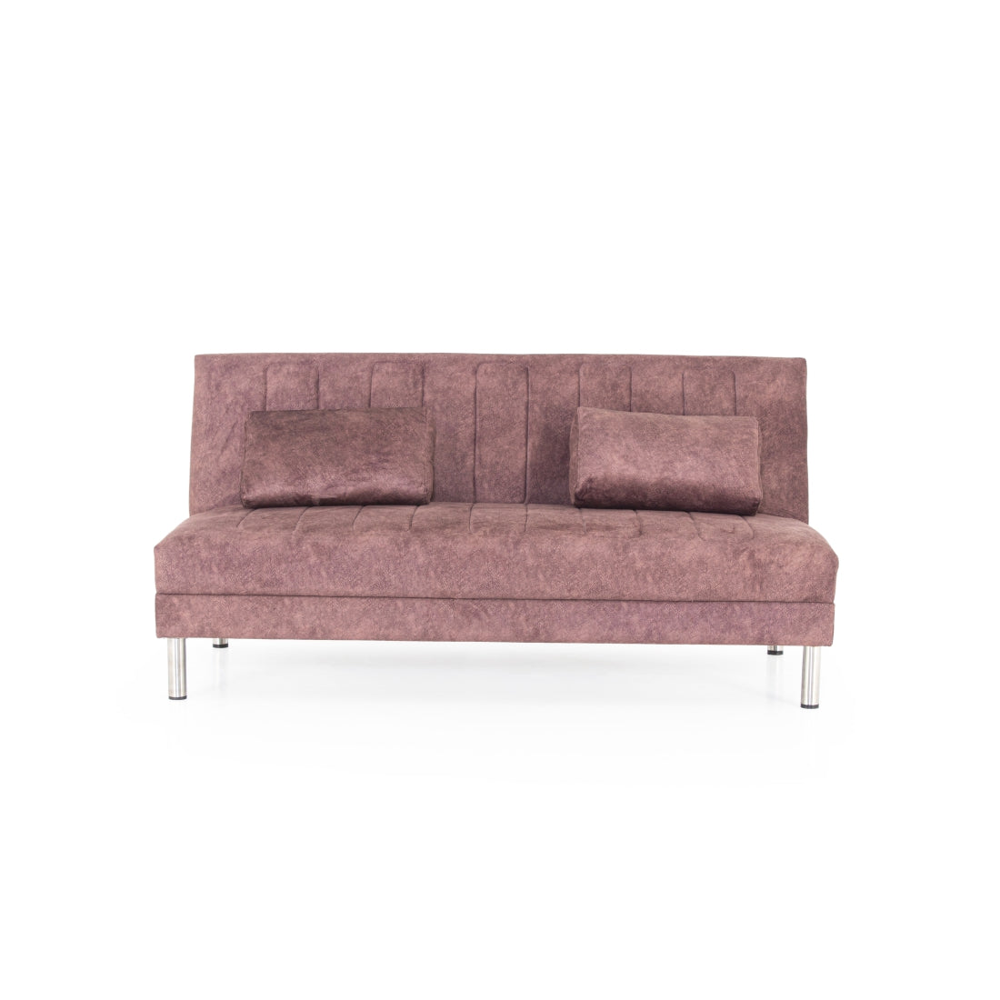 Dizon 3-Seater Suede Sofa Cum Bed In Brown Colour