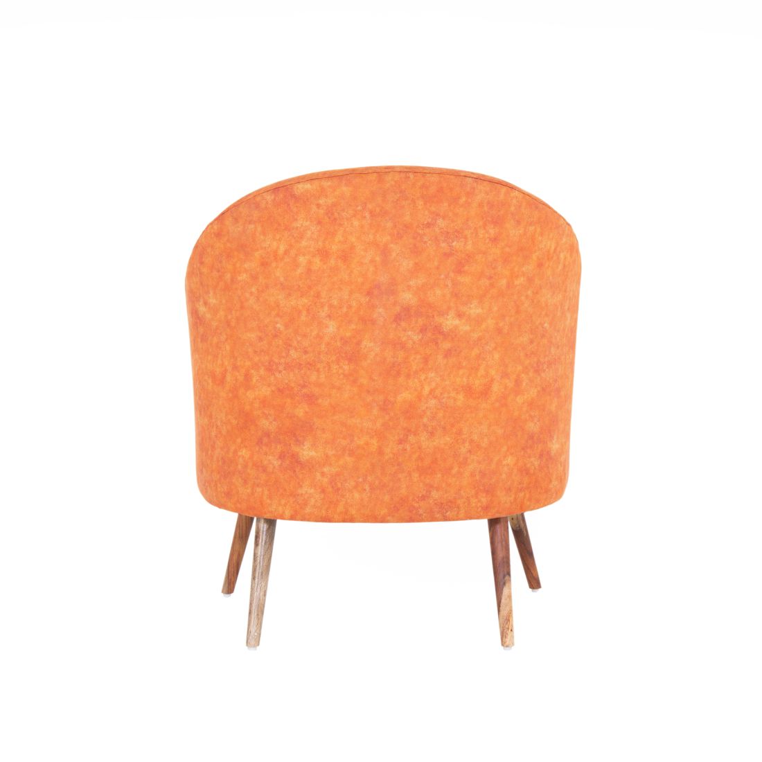 Bonica Suede Chair With Arm in Orange Colour (Set Of 2)