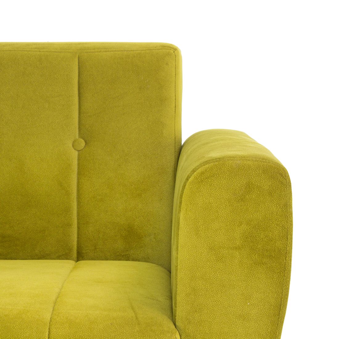 Albeta Cotton Velvet Chair With Arm in Green Colour