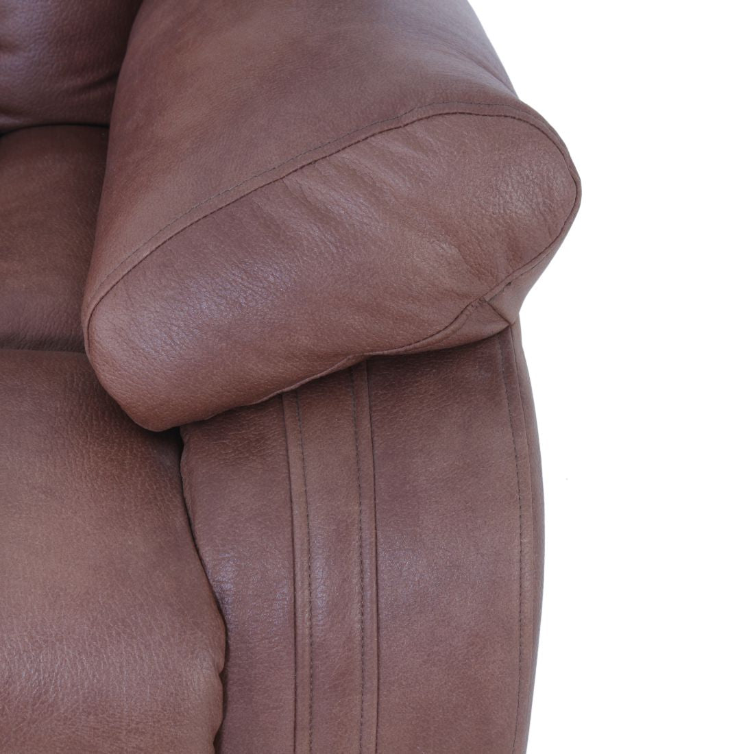 Carrera Suede Leatherite Recliner Sofa In Cinnamon Brown Colour