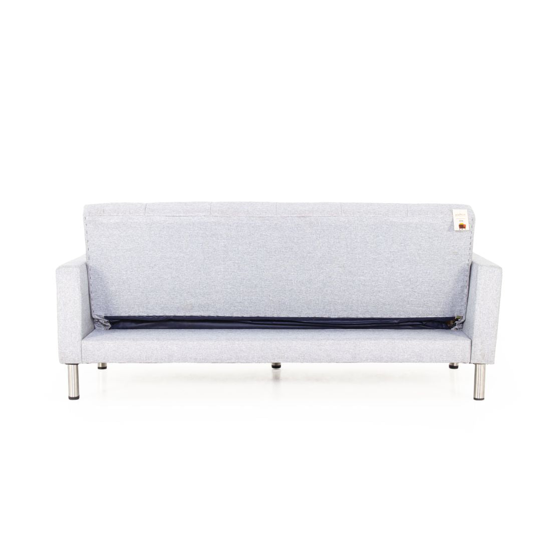 Cozy 3-seater Jute Sofa Cum Bed In Light Grey Colour