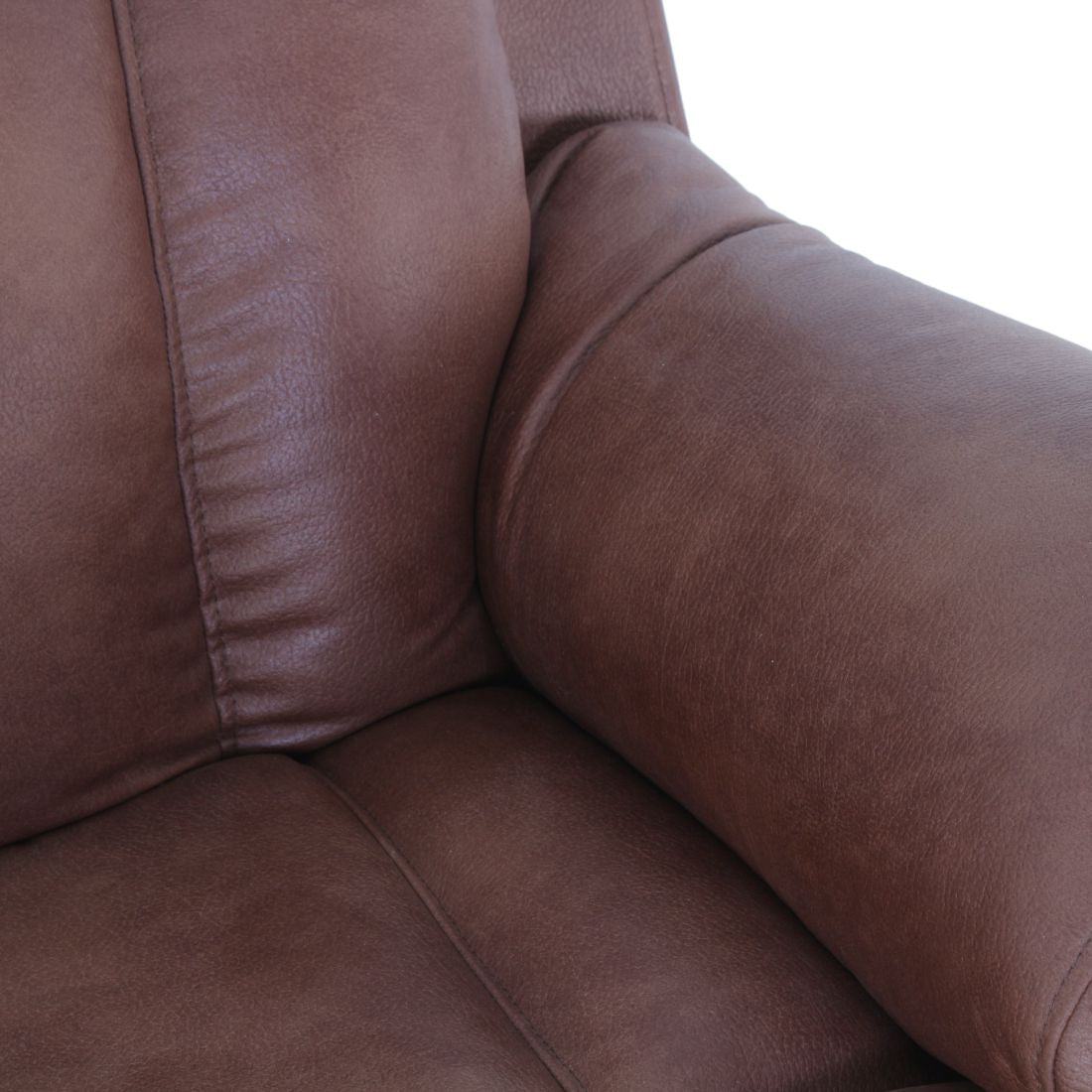 Carrera Suede Leatherite Recliner Sofa In Cinnamon Brown Colour