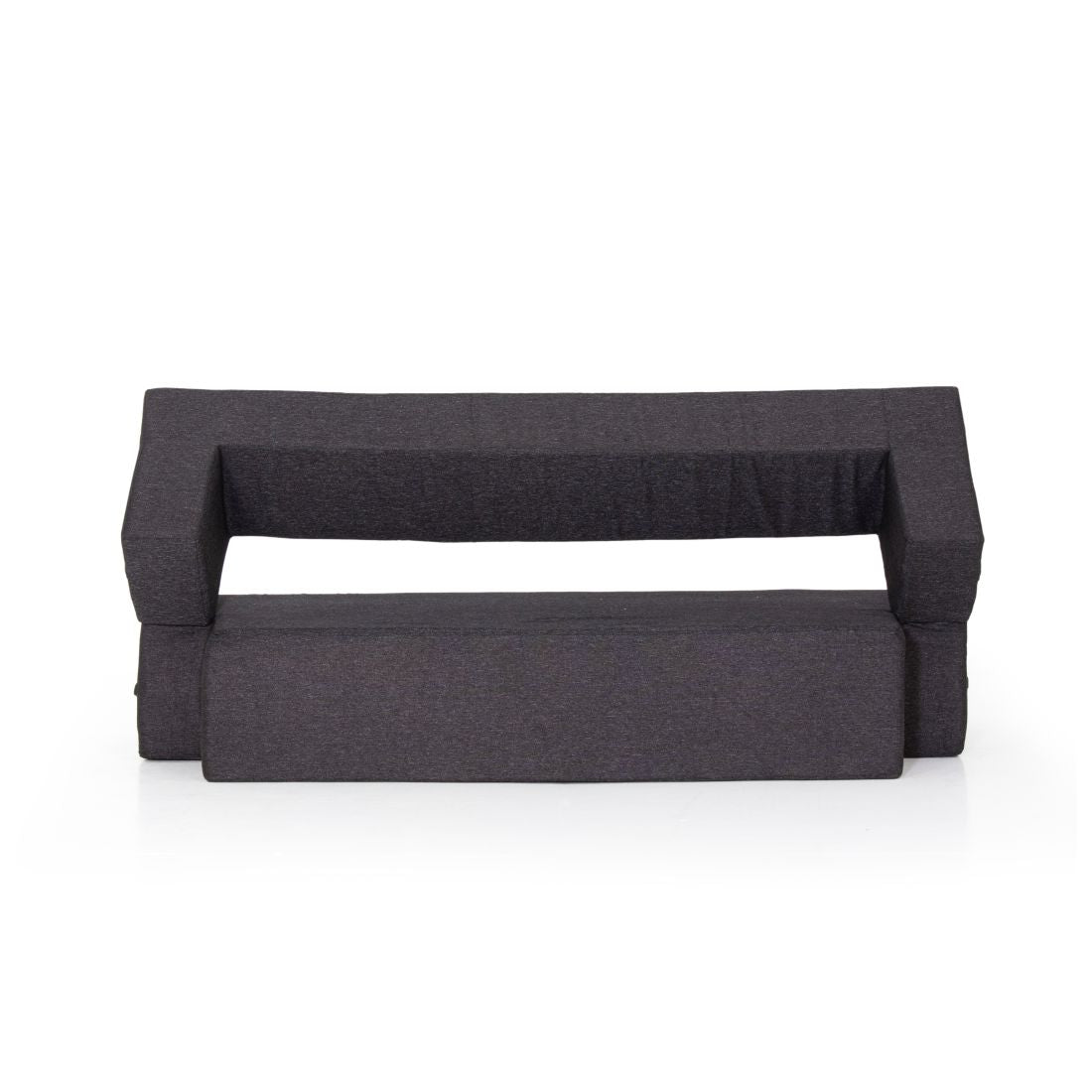 Zoe 3-seater Jute Sofa Cum Bed In Black Colour