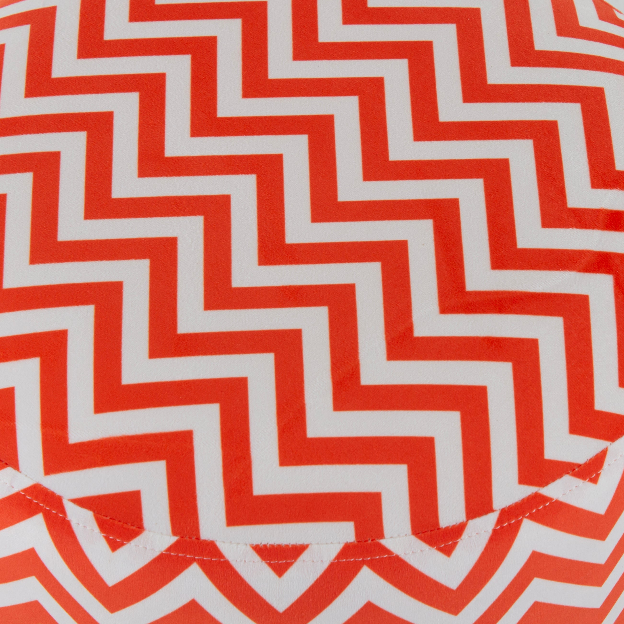 Zigzag Printed Round Shape Pouf (12 Inch, Set of 2)