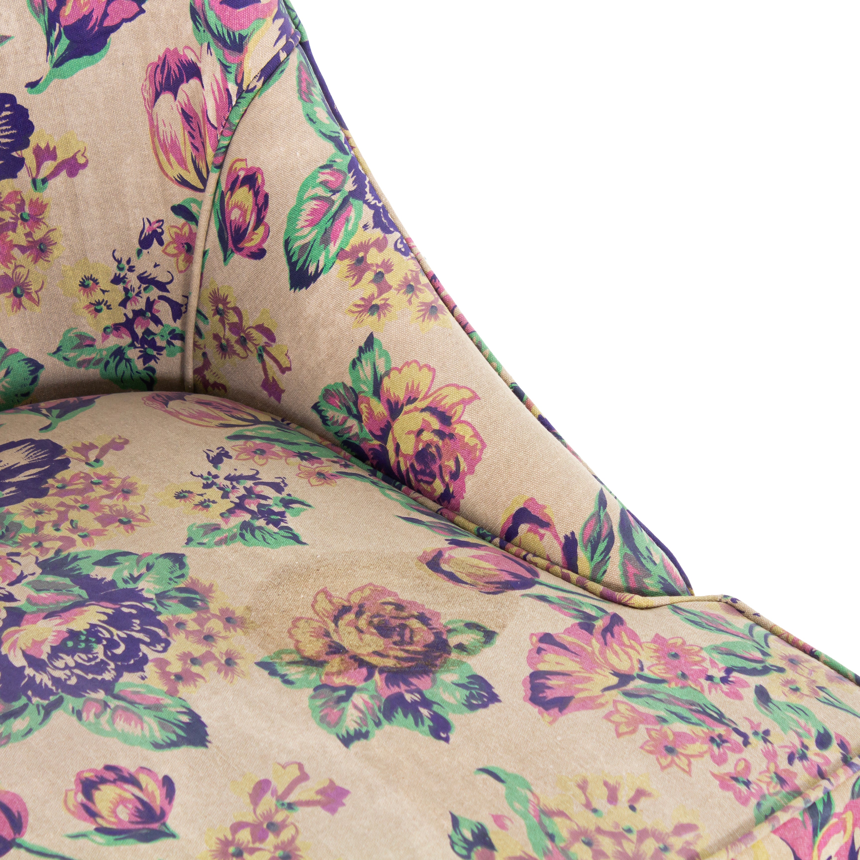 Peachtree Eleanor Chair Cotton Printed Fabric Yellow Color (Set Of 2)