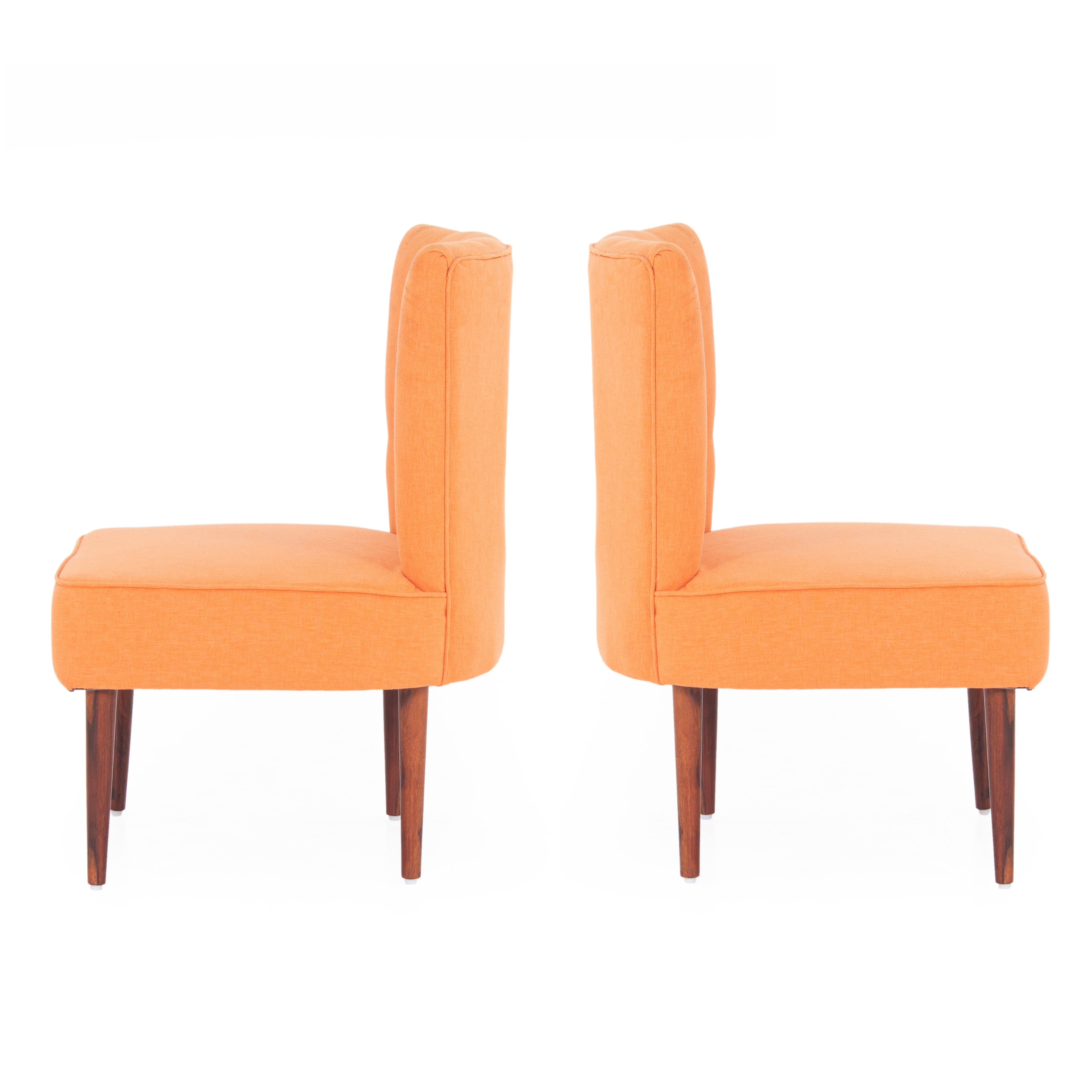 Hellena Cotton Chair In Orange Colour (Set Of 2)