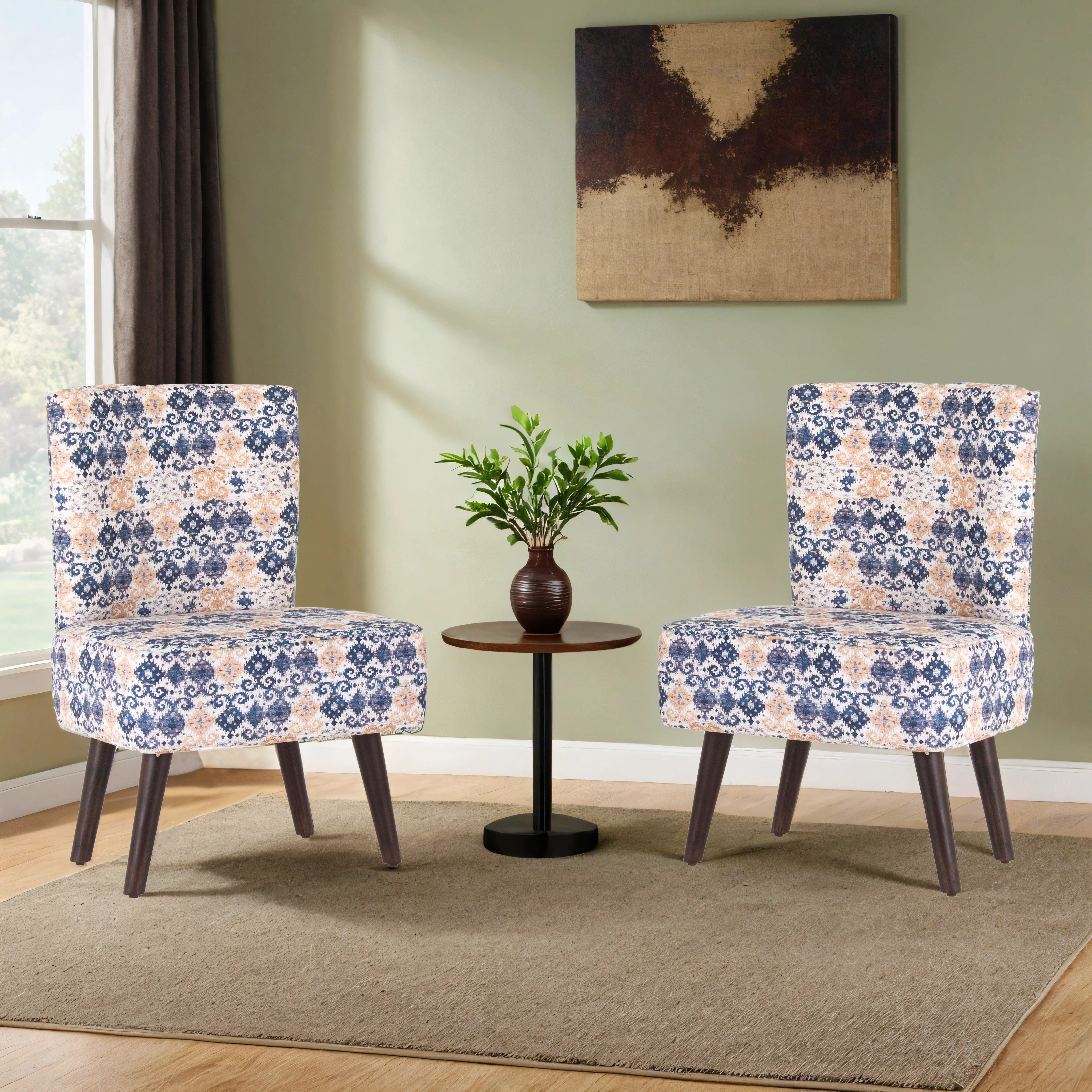 Hellena Cotton Chair For Living Room (Set Of 2)