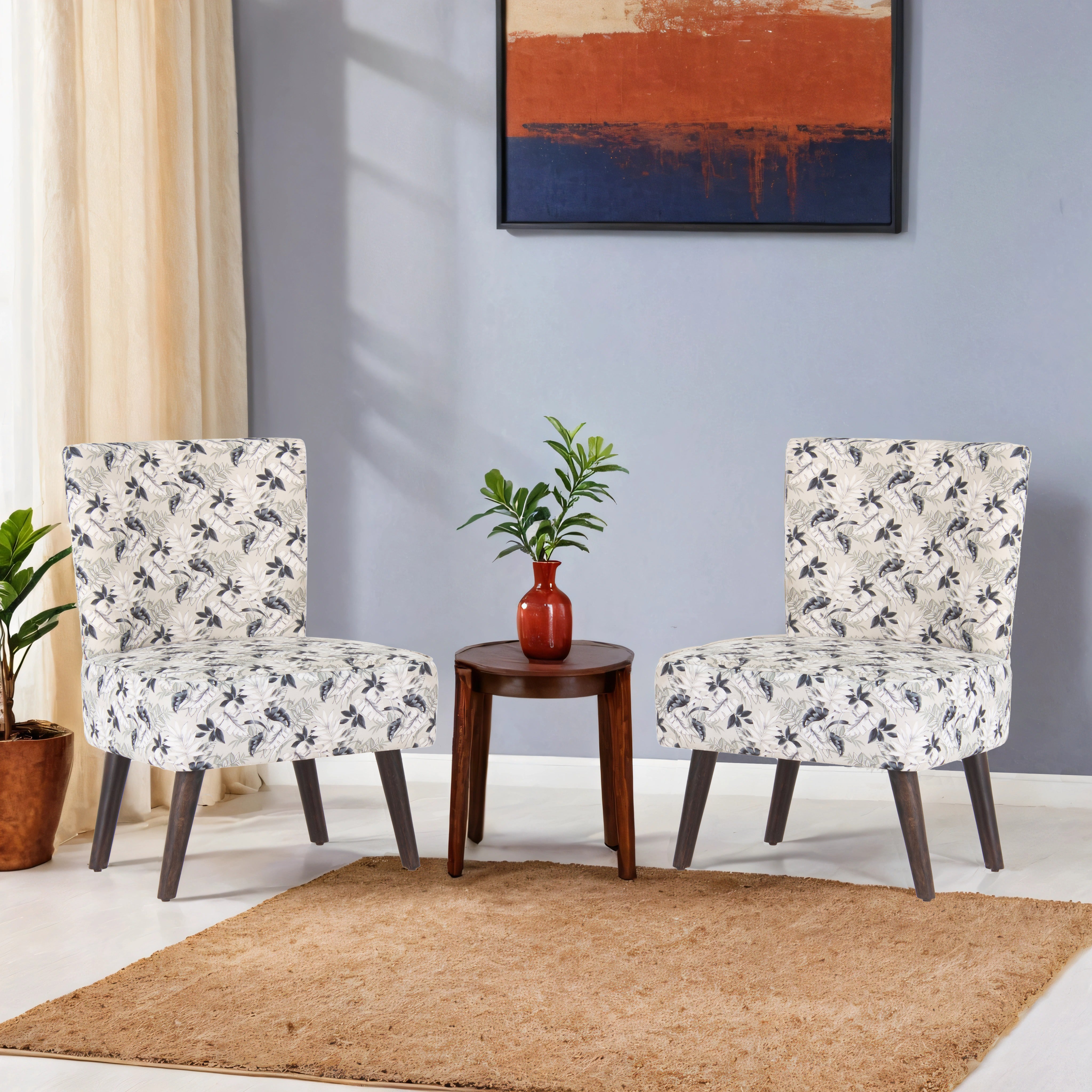 Hellena Cotton Chair For Living Room (Set Of 2)