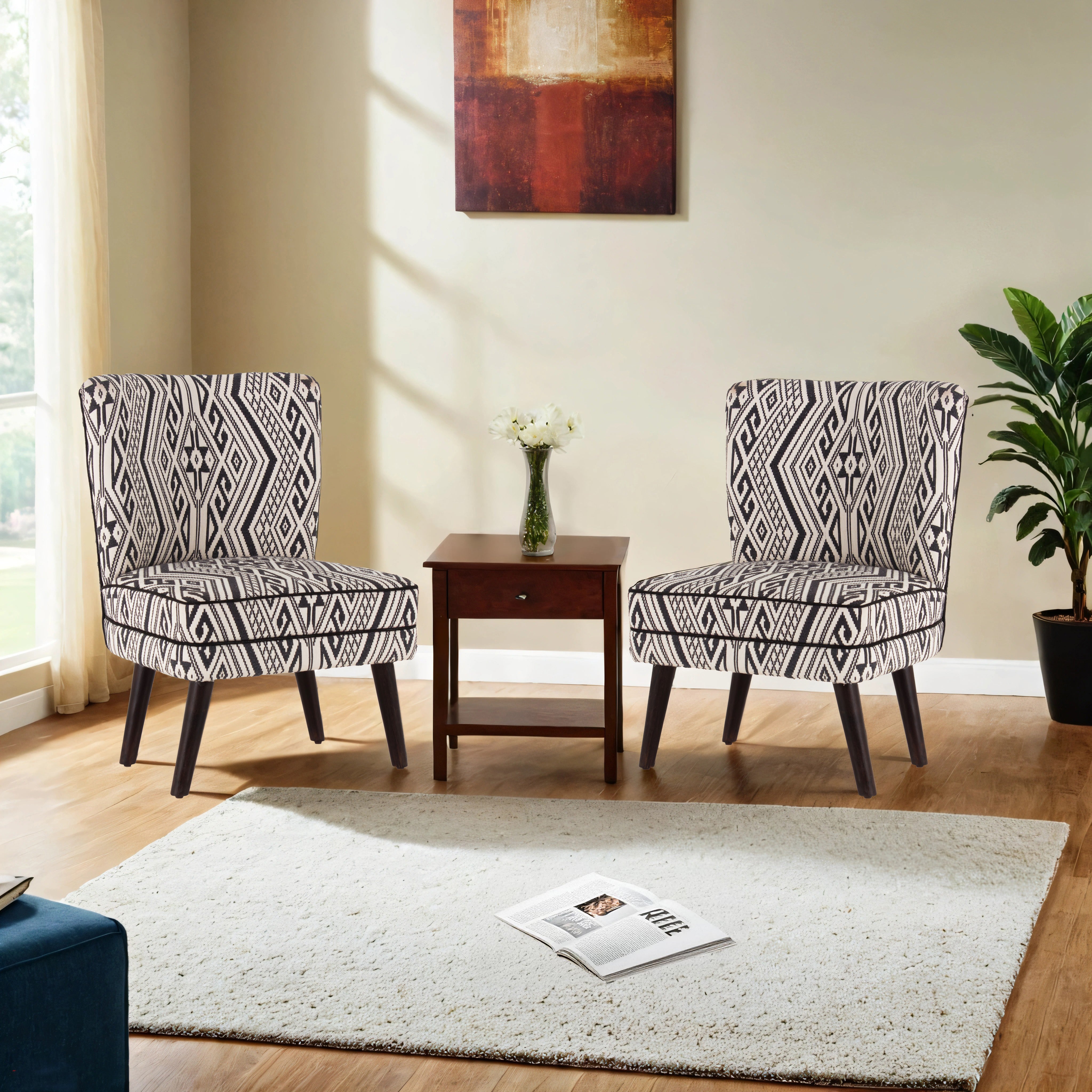 Rochllee Suede Velvet Chair For Living Room (Set Of 2)