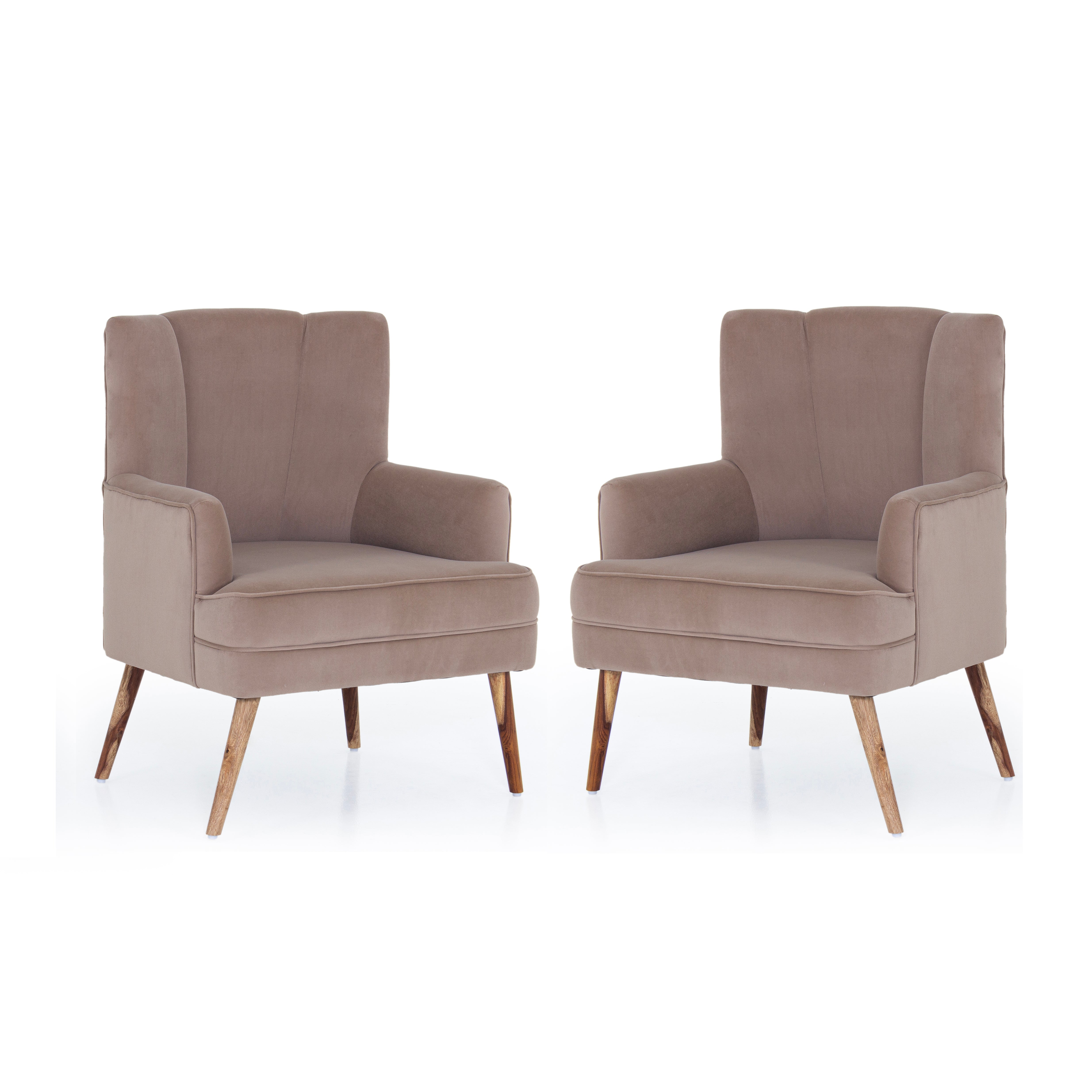 Rochllee Chair With Arm In Brown Colour (Set Of 2)