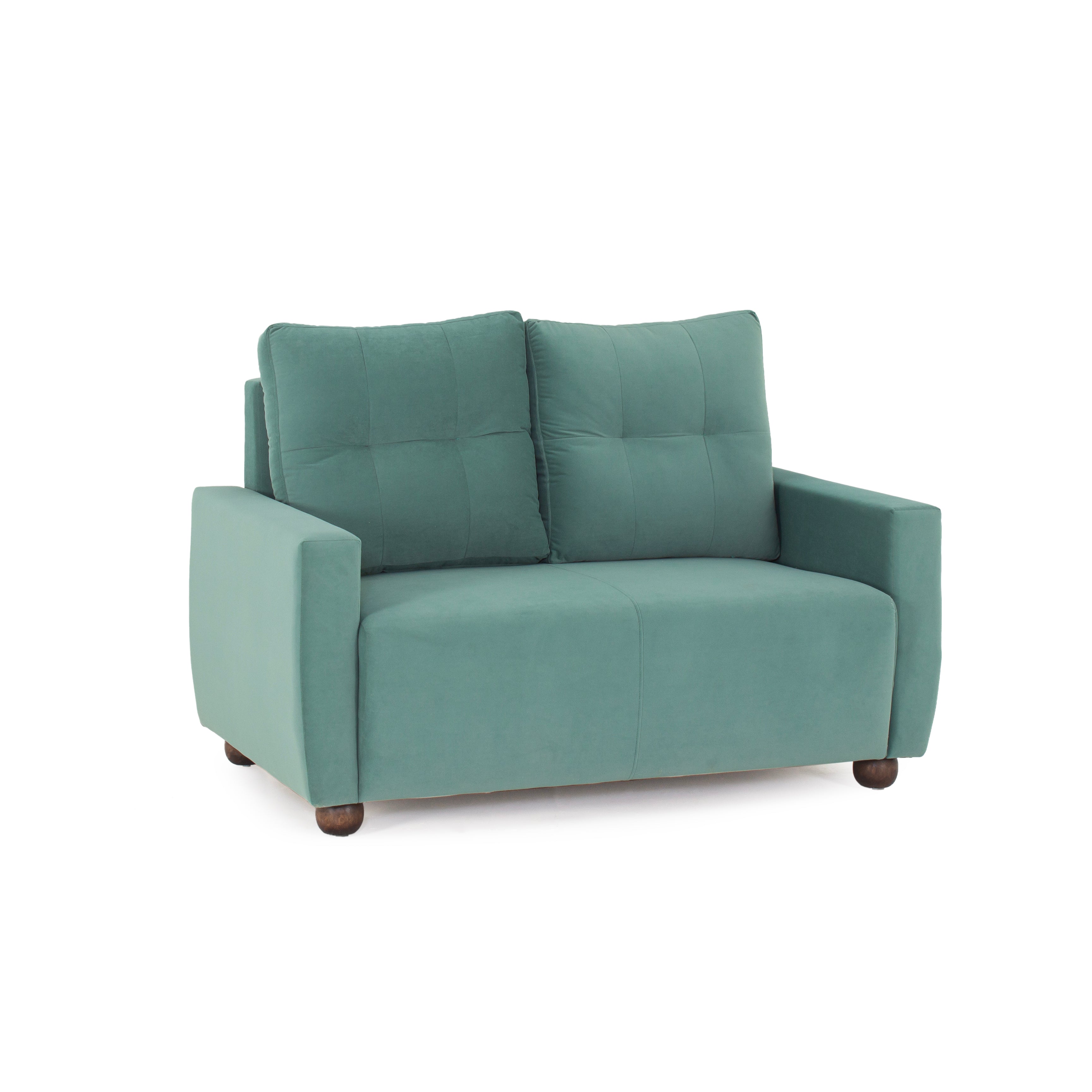 Peachtree Napier Two Seater Velvet Fabric (Light Green)