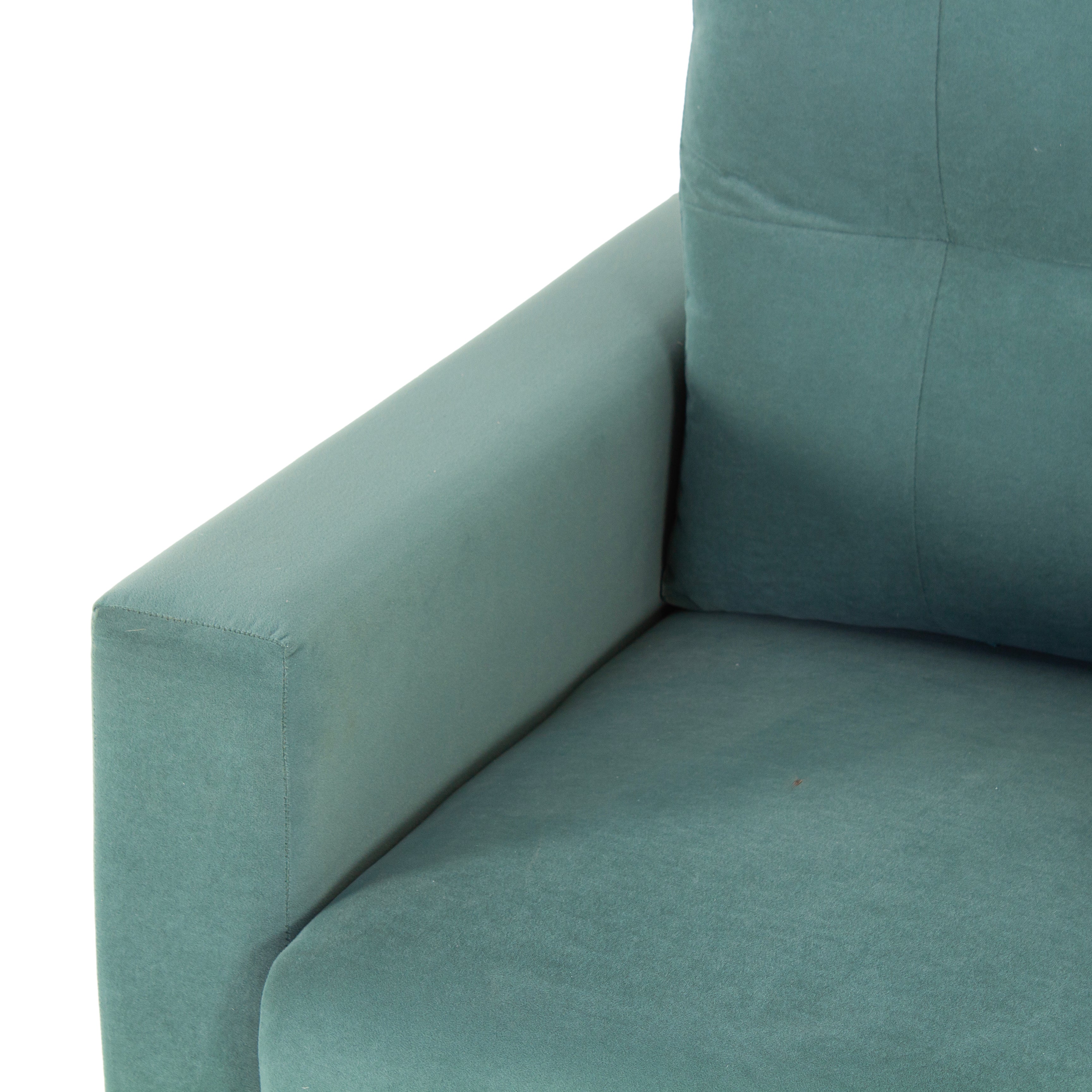 Peachtree Napier One Seater Velvet Fabric (Light Green)