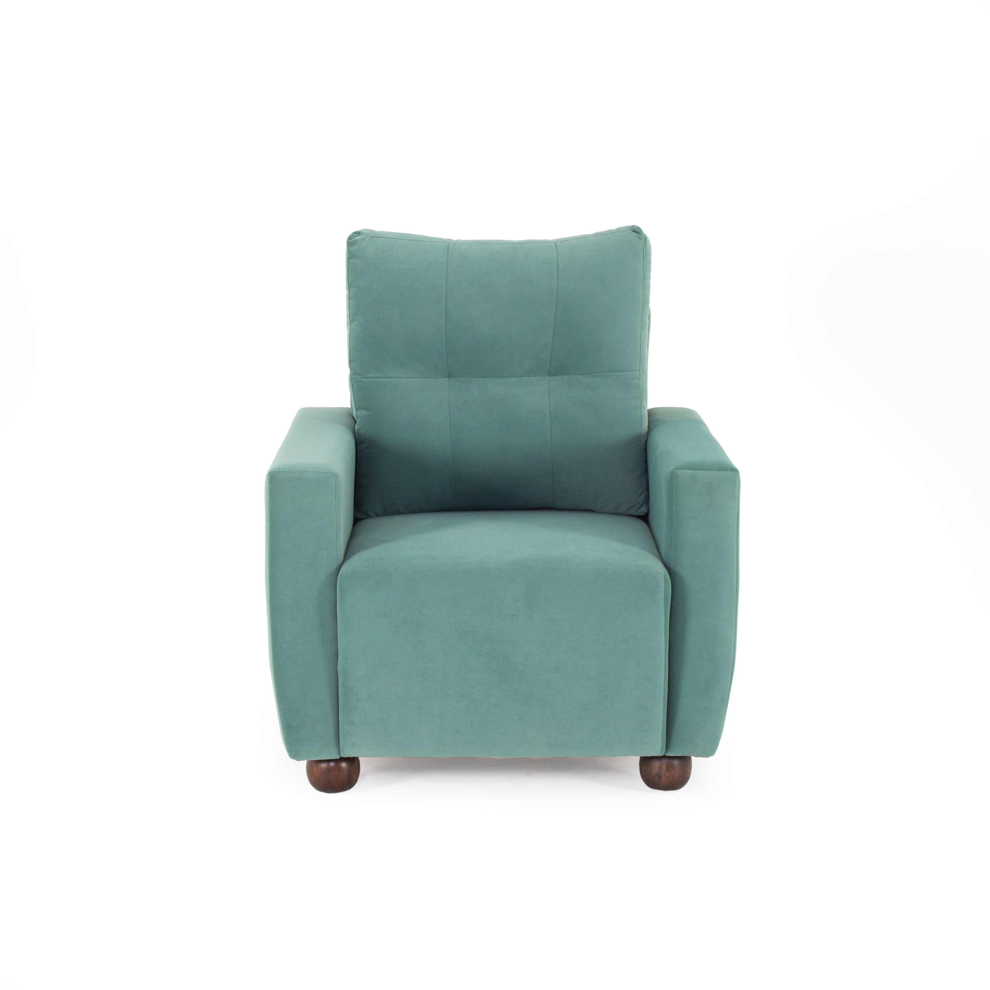 Peachtree Napier One Seater Velvet Fabric (Light Green)