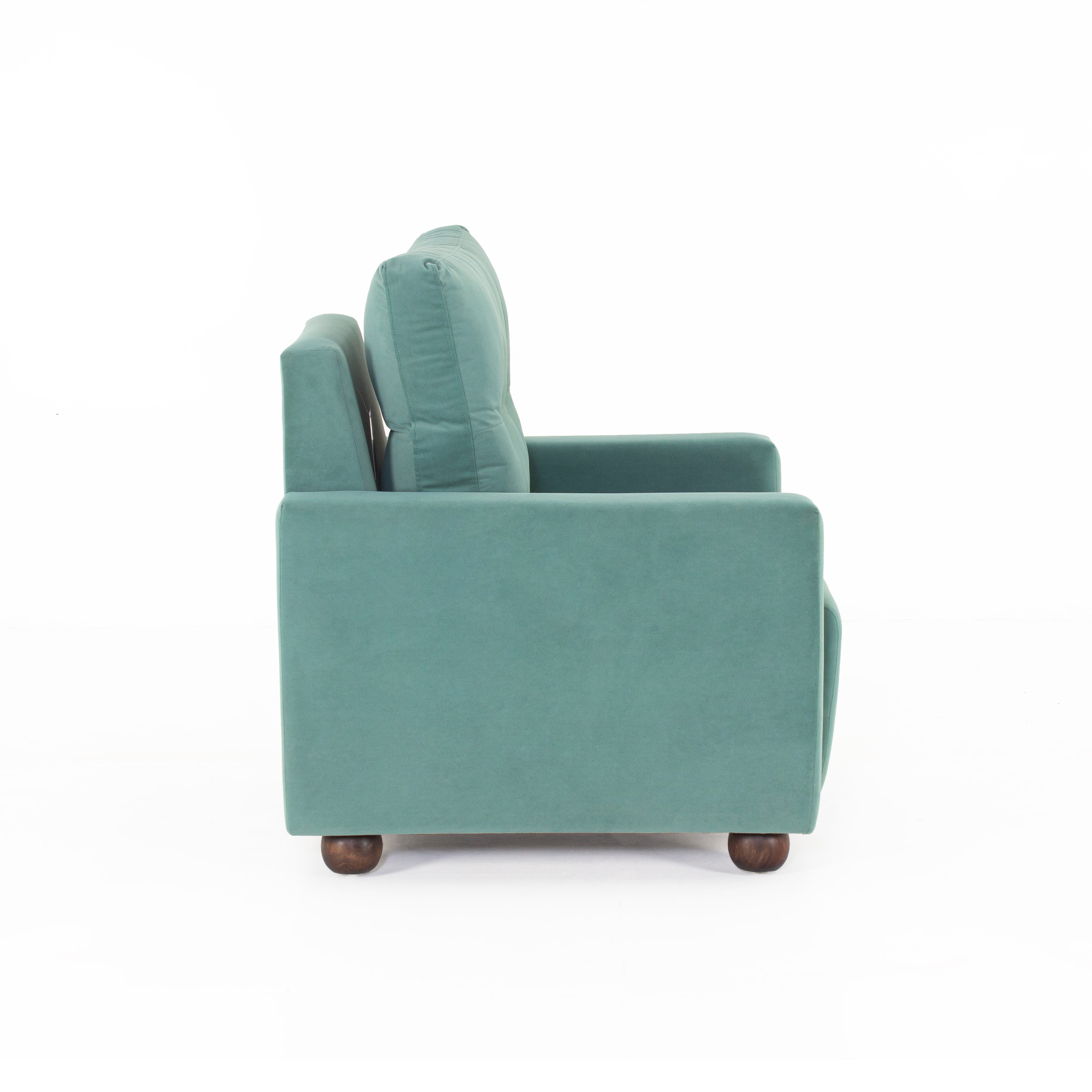 Peachtree Napier One Seater Velvet Fabric (Light Green)