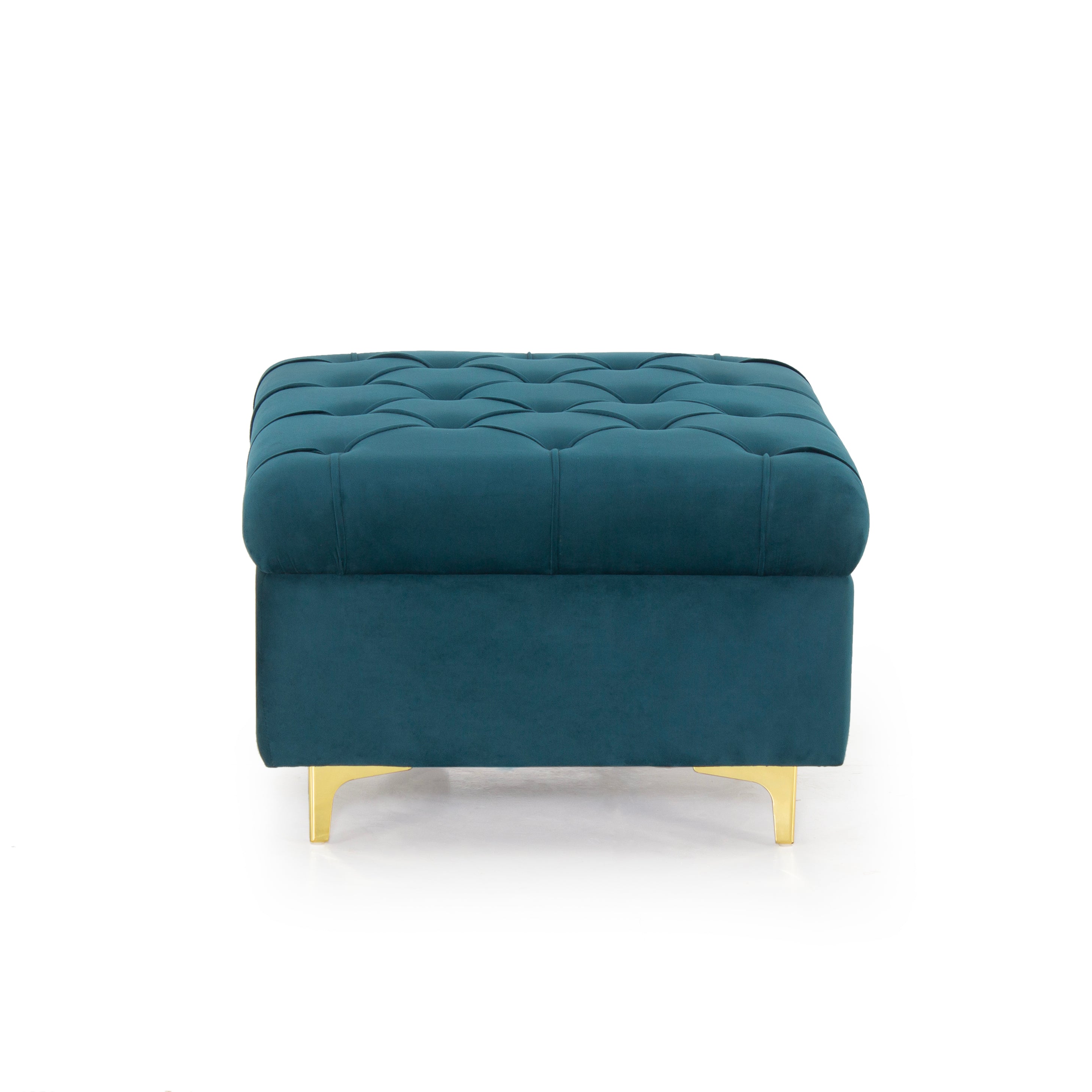 Peachtree Chesterfield Ottoman Velvet Fabric (Green)