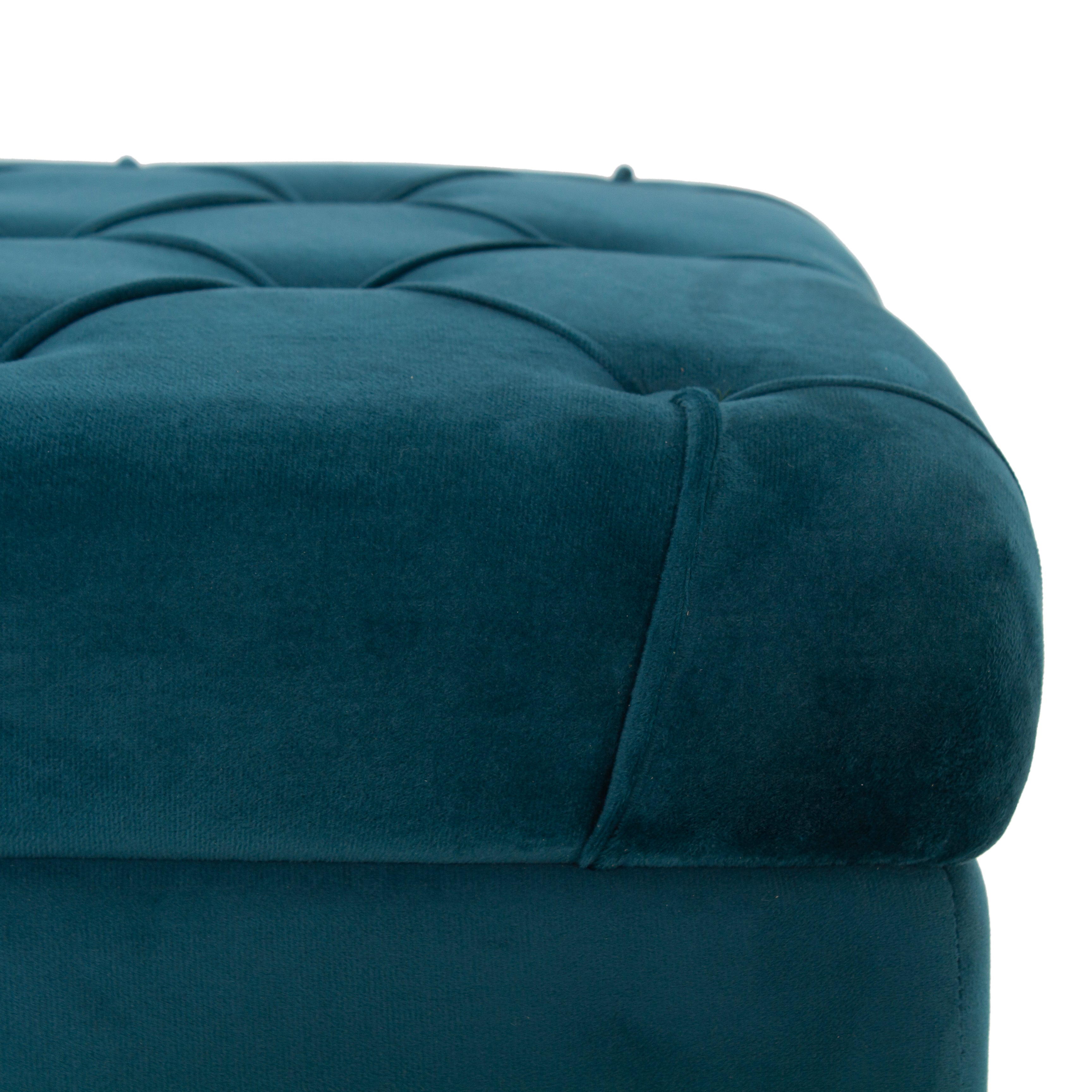 Peachtree Chesterfield Ottoman Velvet Fabric (Green)