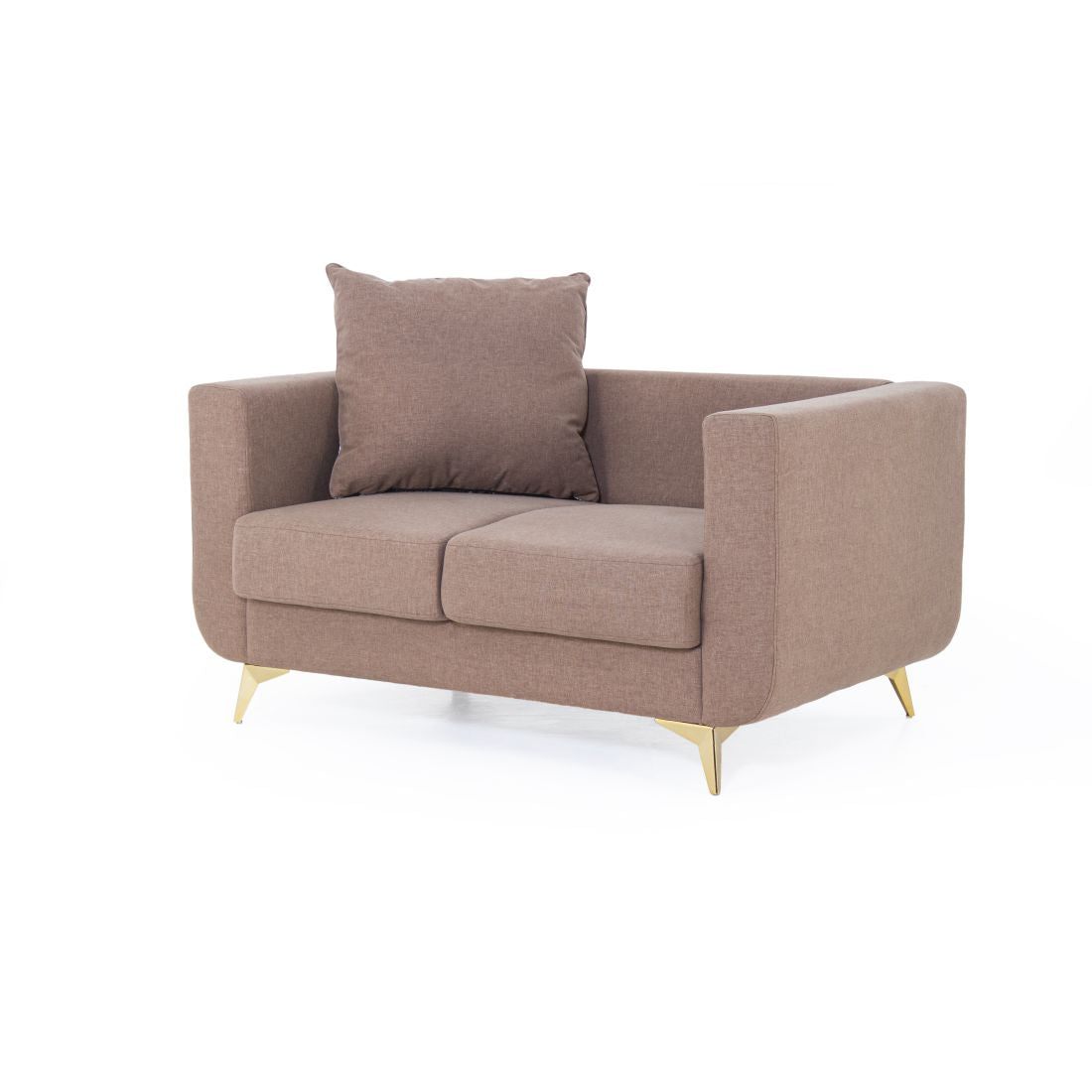 RIO 2-Seater Cotton Sofa In Light Brown Colour